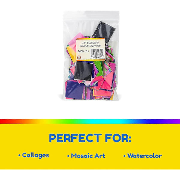 Blødende Silkepapir Firkantet 1,5-tommer, 20 Assorterede Farver til Kunst & Håndværk, DIY Projekter, Scrapbooking, Lykønskningskort, 480 Firkanter-Perfekt 2400 Pcs 1.5 Inch