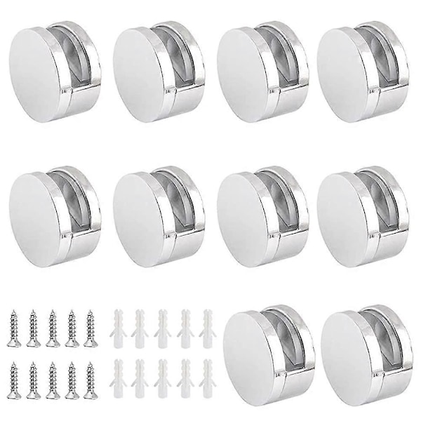 10 Stycken Zinklegering Glasclips Spegelclips Hållare för 4-6mm Glas Klämma-Perfet