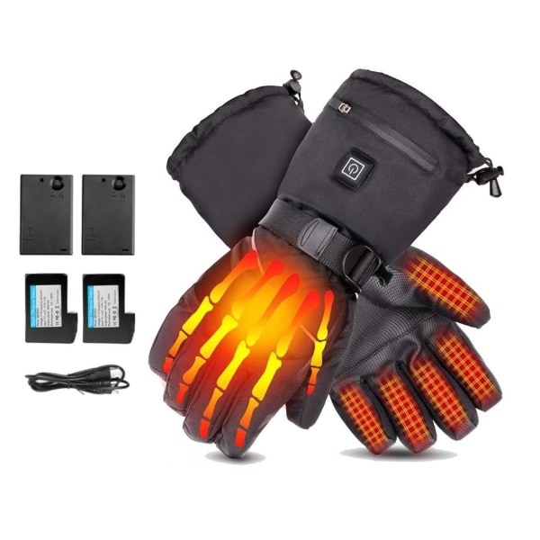 Uppladdningsbara uppvärmda handskar - Thermal håller dig varm - Perfet black