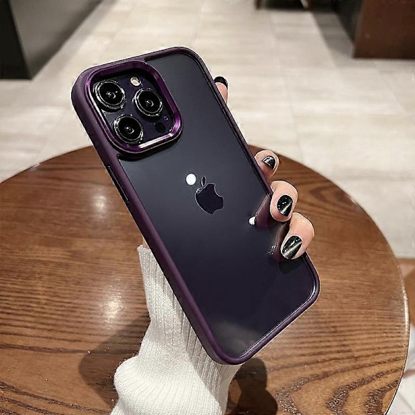 Frostat Telefonskal för 14 Pro Max, iPhone 14, iPhone, 14 Plus, iPhone 14 Pro-Perfet dark purple iPhone 14 Pro Max