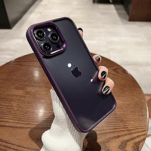 Frostet telefondeksel for 14 Pro Max, iPhone 14, iPhone, 14 Plus, iPhone 14 Pro-Perfet dark purple iPhone 14 Pro Max