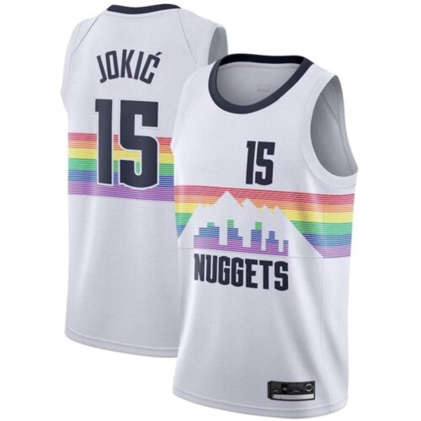 Baskettröja för herrar JOKIC 15# MURRAY 27# PORTER JR. 1# vuxen Mode Top tee port T-shirts white #15 A S