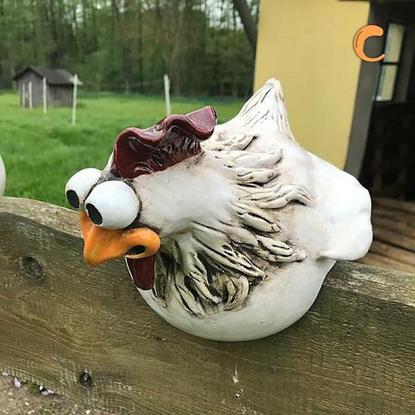 Big Eye Chicken Garden Sculpture Chicken Lawn Hegn Statue - Perfet type-C