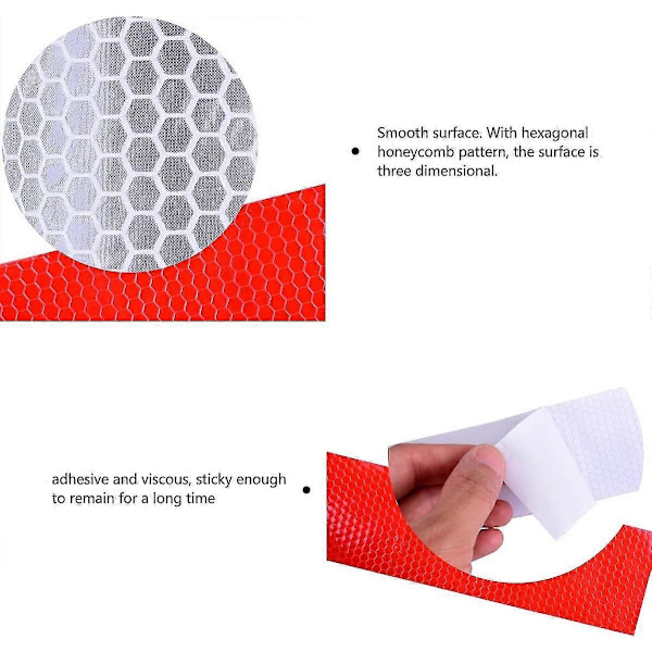 Reflekterande Tejp Vattentät för Fordon, 2-pack 5cm*3m Högintensiva Reflekterande Varningsdekaler, reflektortejper för Fordon - Perfekt red