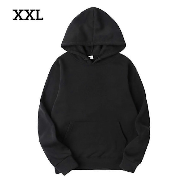 Unisex Bomuldstrøje med Snørehætte - Perfekt Black XXL