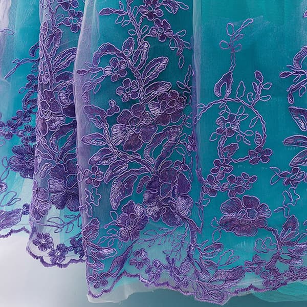 Lilla Sjöjungfrun Ariel Tyll Prinsessklänning Cosplay Kostym-WELLNGS size:4-5 Years