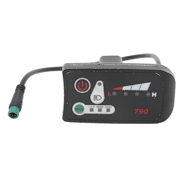 Elektrisk Cykel LED Strømdisplay Panel Elektrisk Cykel Modifikation Display Meter med Vandtæt 5p Hanstik Kompatibel med 22.2mm Styr - Perfekt 36V