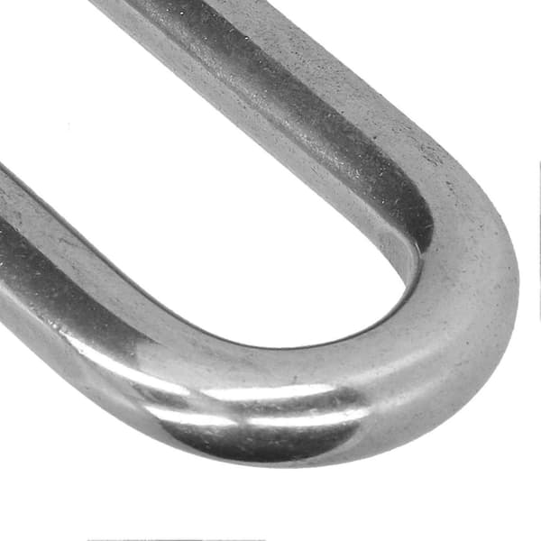 Lang D-sjækel 304 rustfrit stål lige anker skrue pin kæde wire reb connector 10 stk M4-Perfet