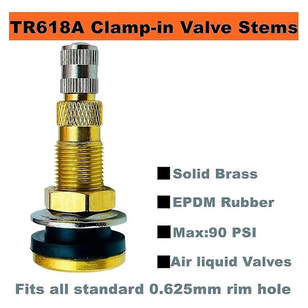 TR618A Dekkventil, Slangefri Luft-Hydraulisk Traktorventil, Passer for Slangefrie Dekk, Industrielle Landbrukshjul - Perfet