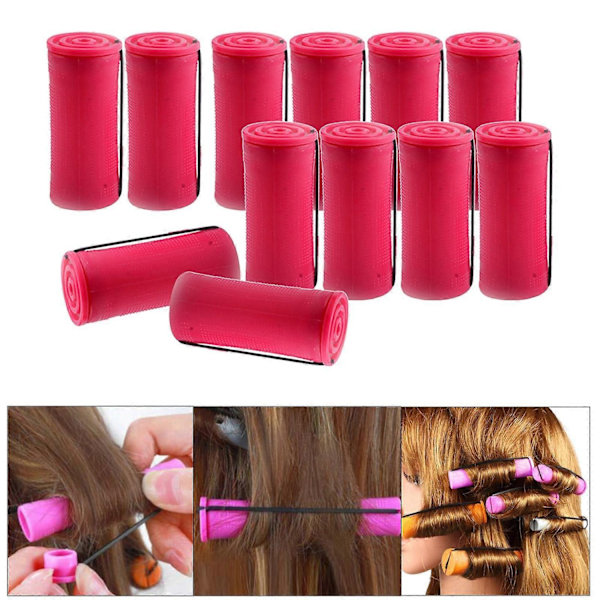 Kolde Permanentstænger til Hår Varmefrit Ruller Styling Frisørværktøj - Perfekt 12Pcs 3.5cm
