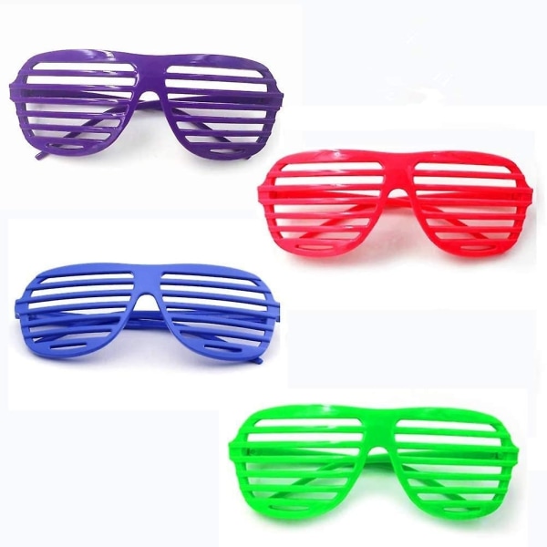 8 par Party Blackout-briller Neonfarve Shutter-briller