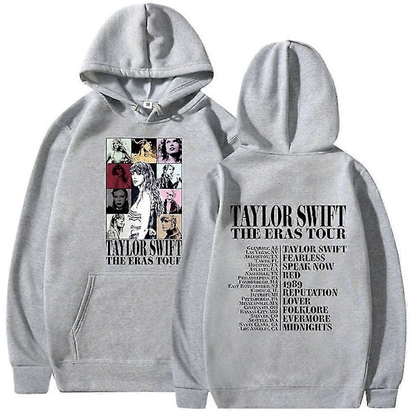 Unisex Taylor Swift Time Journey Hoodie Tröja med huva Casual Skjorta-Perfet grey S