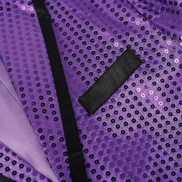 Sliktaa Herre Paljett Svalehalefrakk Jakke Fest Show Tux Kjole Frakk - Perfekt Purple XS
