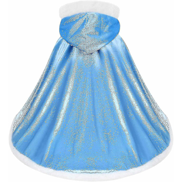 Vendbar Kappe til Voksne og Børn, Påske Halloween Julekappe Udklædning Vampyr Heks Troldmand Rollespil Kappe - Perfekt Blue 140cm