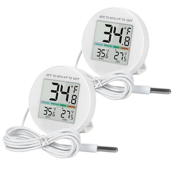 Køleskabstermometer 2-pak, med ekstern sensor - Perfekt