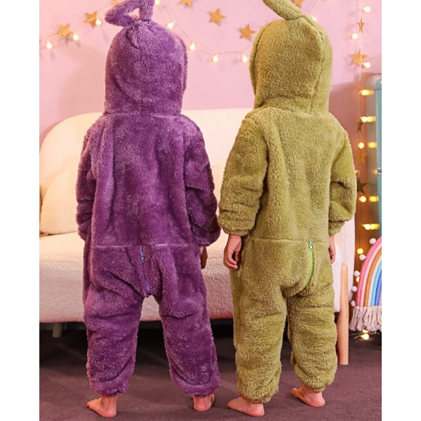 Anime Teletapit Costume Kids Pyjama Sleepwear Jumpsuit - Perfet green 105-120cm