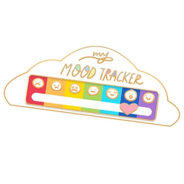 My Social Battery Mood Broschnål Kul interaktiv emaljmärke - Perfet Cloud White