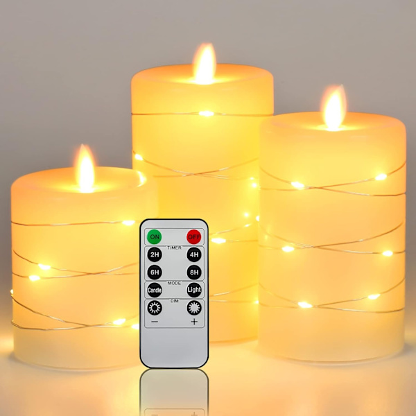 LED-lampor, inbyggda fairy lights, 3 LED-lampor - Perfet