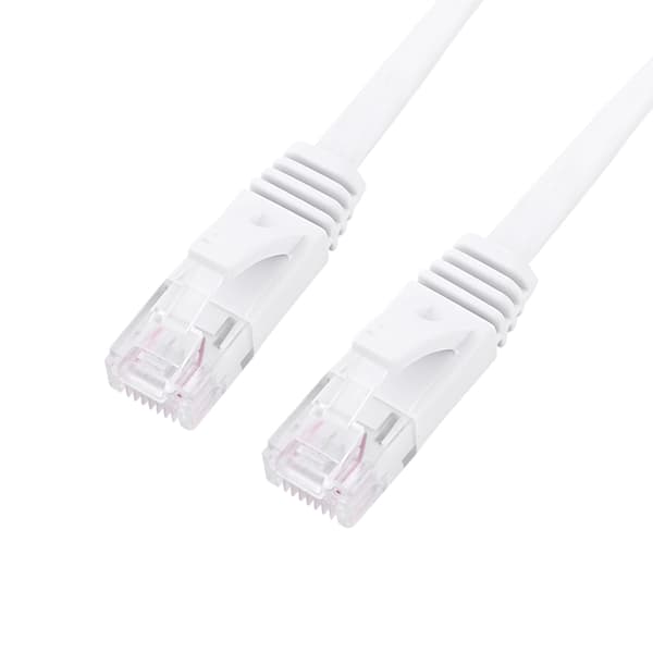 0,5 m hvit flat CAT6 Ethernet-kabel