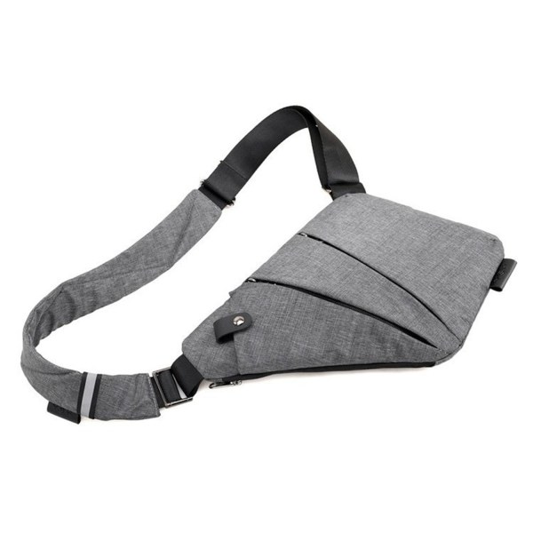 Lille Sling Bag Pung Tyverisikring Skuldertaske Mænd Kvinder Crossbody Taske grå - Perfet gray Right Side