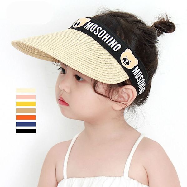 2-8 år barn solhatt sommar tecknad solskydd tom till - Perfet Beige One Size