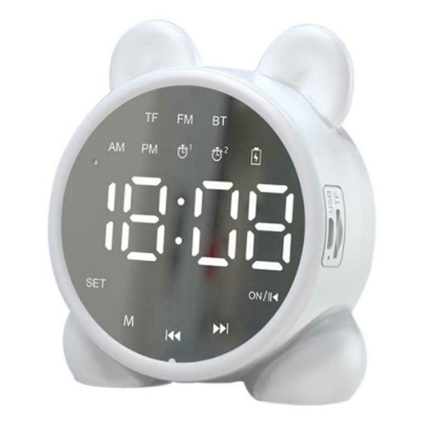 Bluetooth-kompatibel højttaler LCD digitalt display Vækkeur Sleep Timer Børnevækkeur - Perfet