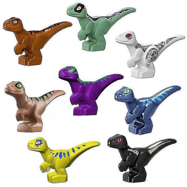 Jurassic dinosaur byggeklodser dele baby dinosaur Tyrannosaurus Rex velociraptor børnelegetøj - perfekt 8pcs