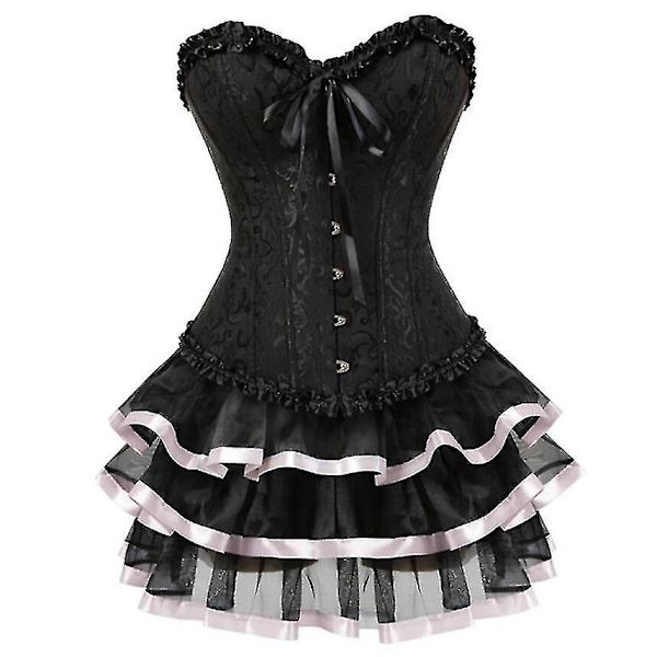 Seksikäs Korsettimekko Naisille Pluskokoinen Kostyymi Yläosa Burleske Korsetti ja Minimekkosetti Tutu Corselet-Perfet only Corset 4XL
