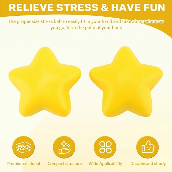 30 stk. Stjerne Stressbold Bulk Stress Relief Bolde Mini Skum Stressbold - Perfekt