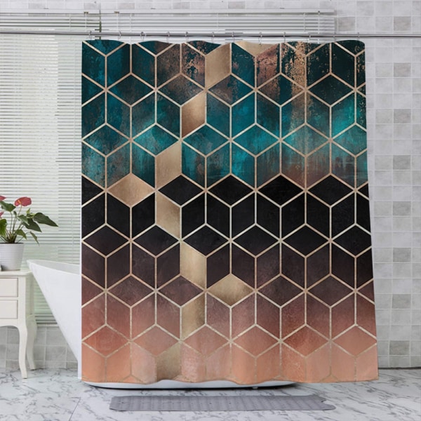 Miljøvenlig moderne geometrisk sildebensprint - Perfet D 180*200CM