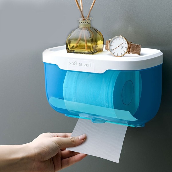 Vedenpitävä seinäteline WC-paperiteline Hylly WC-rulla - Perfet Black L