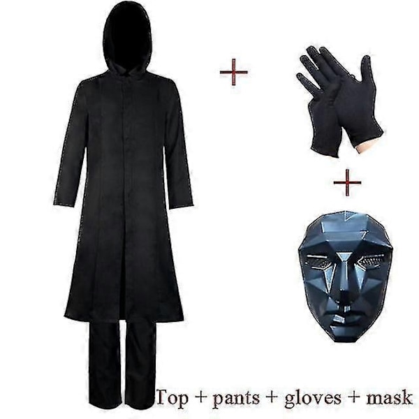Squidward Games Bosskostym för Vuxna + Mask + Handskar - Perfekt Full set L