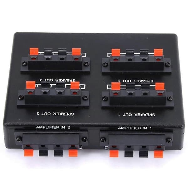 Sp-24 Mini 2-ind-4-ud Stereo Audio Vælger Forstærker Switch Box Højttaler Splitter-Perfet