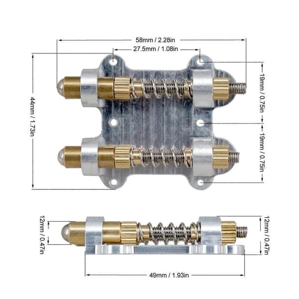 Dubbel Tremolo Stall Stabilisator 58x44mm Elgitarr Stoppare-Perfekt