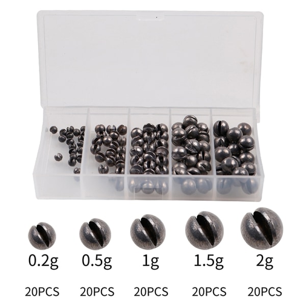 100 st 2,0 mm-4,0 mm flugbindande slitsade volframpärlor set - Perfet 100PCS