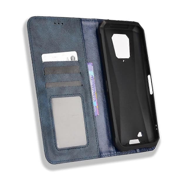 Kompatibel med Ulefone Armor 8 Magnetisk Spenne Retro Tekstur Lær Telefonveske - Perfekt Blue