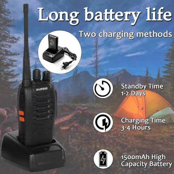 12-pak genopladelige walkie-talkier til teamkommunikation lang rækkevidde - Perfekt