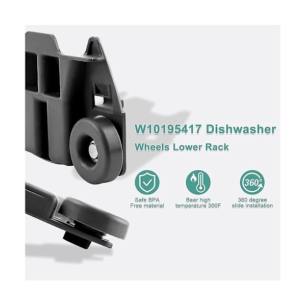 W10195417 Nedre Hjulstativ for Oppvaskmaskin Del Ps11750057 Wpw10195417 Wpw10195417vp Ps2579553 Ah257955-Perfet