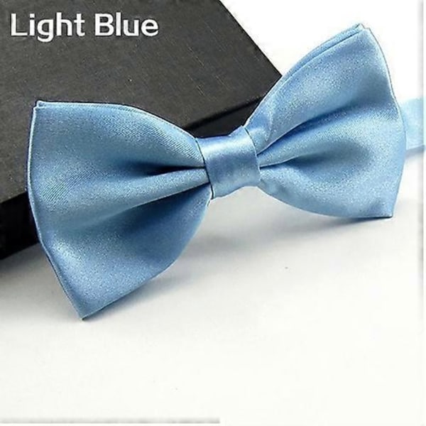 Klassisk enfärgad fluga för män, bröllop, fest, justerbar fluga - Perfet Light Blue