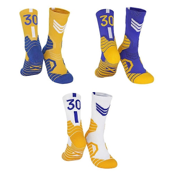 Basketballstrømper, 3-pak polstrede sportsstrømper Crew Socks til mænd og kvinder - Perfekt style3726
