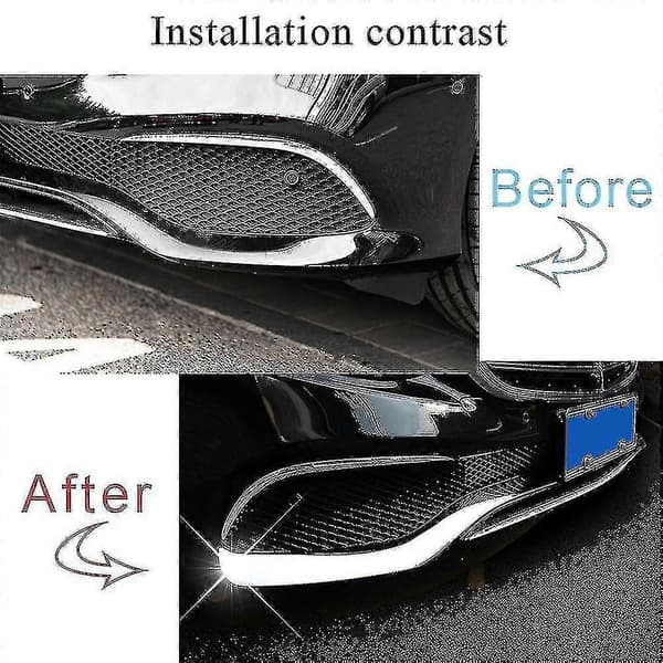 Kompatibel med E-klasse W213 2016-2019 Krom Abs Frontfanger Plate Spoiler Spoiler Trim Deksel Trim Strip-Perfet