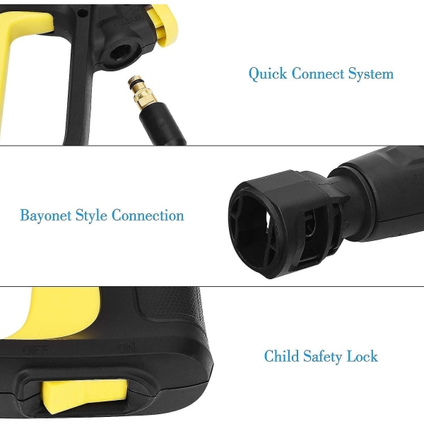 Erstatningssprøjtepistol og sprøjtelanse til Karcher K2 K3 K4 K5 K6 K7 højtryksrenser Quick Connect vandstrålesprøjtepistol til Karcher - Perfet