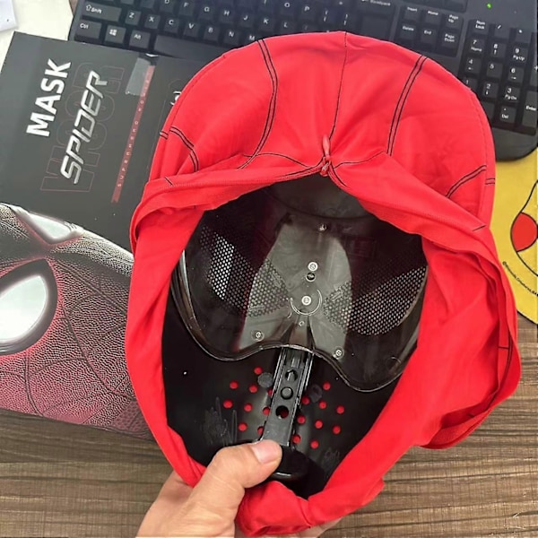 Mascara Spiderman hovedbeklædning maske rolleleg aktivitet øjenmaske Spiderman 1:1 elastisk legetøj voksen børn gave - Perfet with box