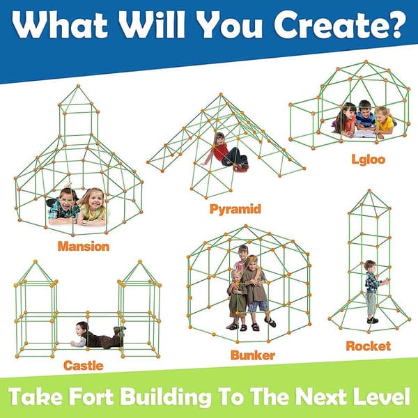 DIY Fort Byggeklosser Sett Leketelt Hus - Perfekt