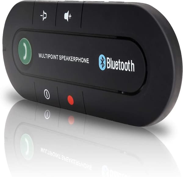 Handsfree Bluetooth-bilsats för solskydd, bakåtkompatibel med Iphone, Samsung för GPS, musik, samtal - Perfekt