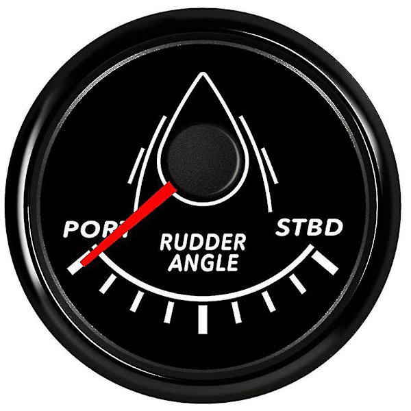 52mm Marin Rorposition Indicator Vandtæt Rød Baggrundsbelysning med 0-190 Ohm Ror-Parringssensor 12v/24vd til Marin Yacht-Perfet BN
