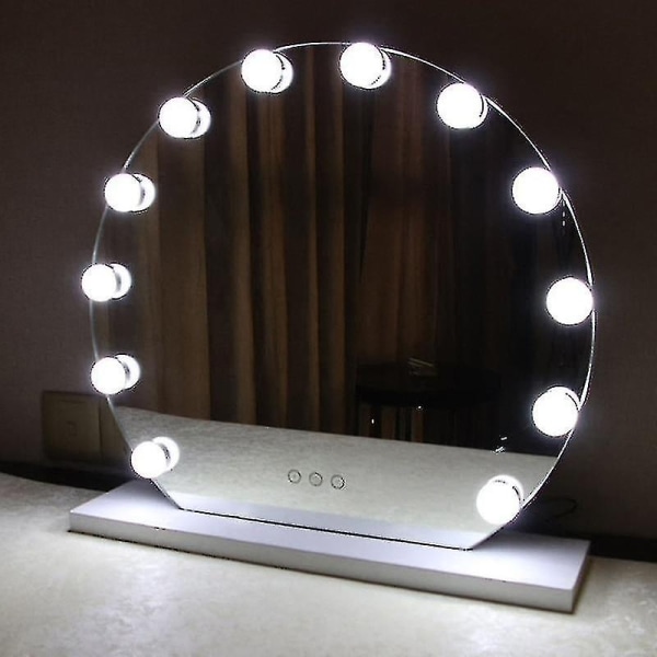 Spejllyssæt, LED-smykke-sminkelys 10 pærer, der kan dæmpes USB-stik på spejl til omklædningsrum, badeværelse, soveværelse - Perfet