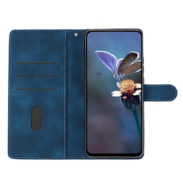 Kompatibel med Samsung Galaxy A56 5G Etui Læder Præget Blomster Telefon Cover Wallet med Håndledsrem - Perfekt Style A