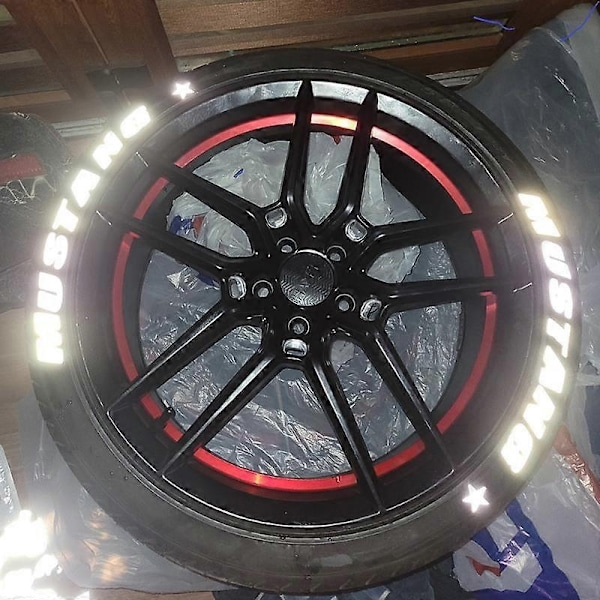 Reflekterende bokstaver til bil, egnet for bil, motorsykkel, dekkdekorasjon, hjulmerker og klistremerker, DIY-form, personlig tilpasning, perfekt Sequence Blade 8 Sets