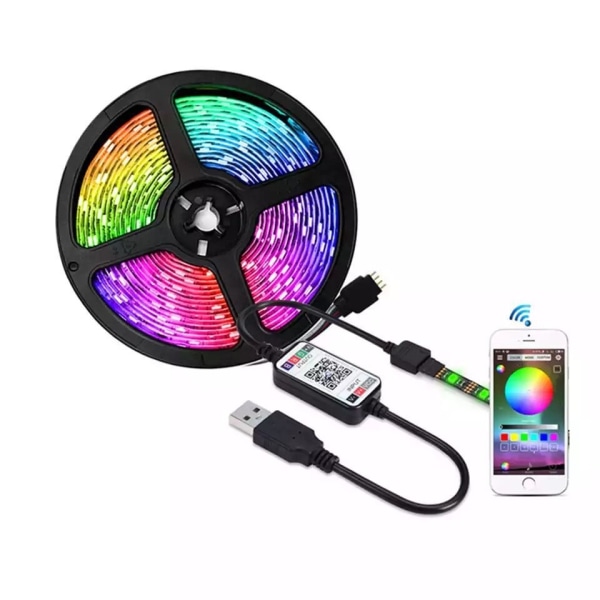 5m RGB LED Strip/Lysring/LED Strip Bluetooth APP - Perfet 5M